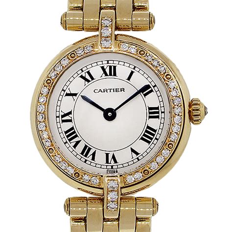 gold cartier womens watch|cartier panthere watch with diamonds.